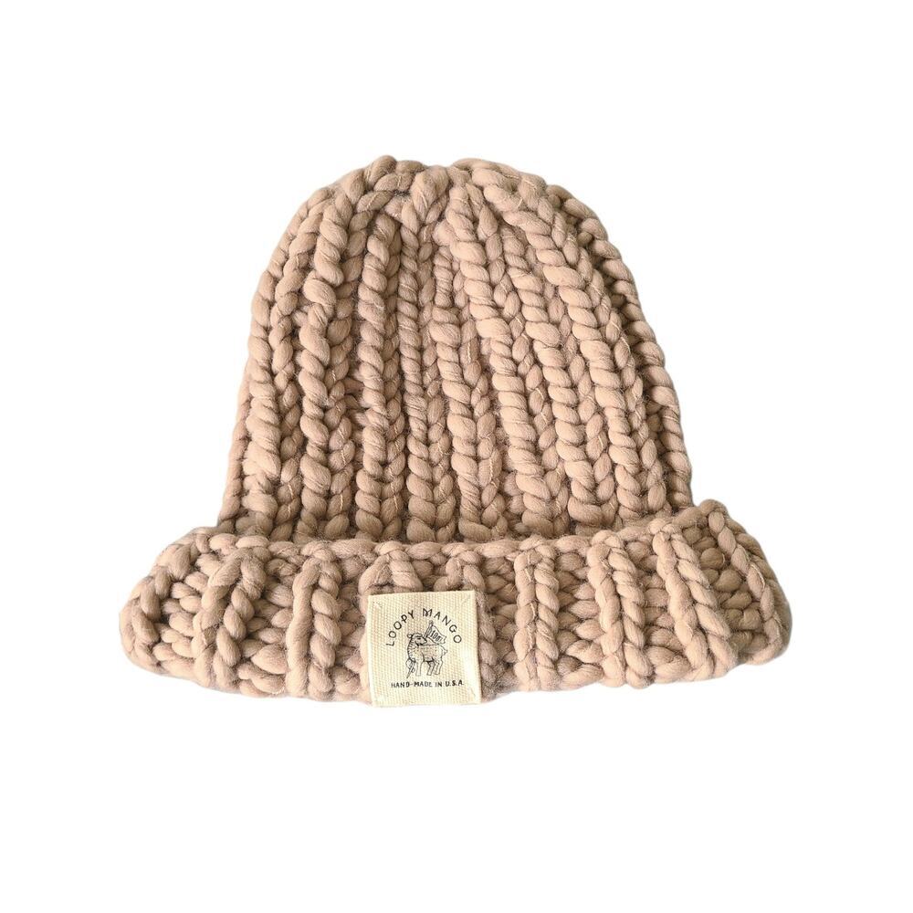 Loopy Mango Knit 100% Merino Wool Beanie Made in the U.S.A